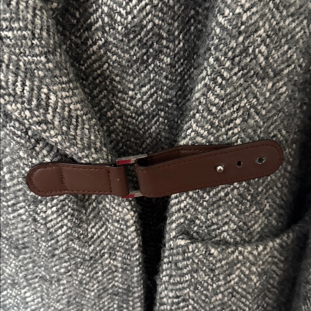 Ralph Lauren Hooded Herringbone Wool Cashmere Blend Wrap Coat Sz 10 $395 - Picture 6 of 7